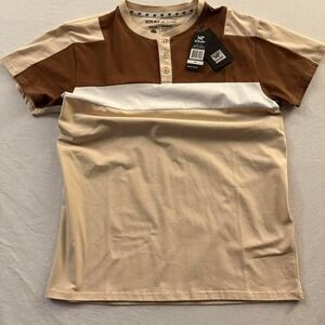 XRAY Jeans men's short sleeve henley tee, size Medium, NWT.